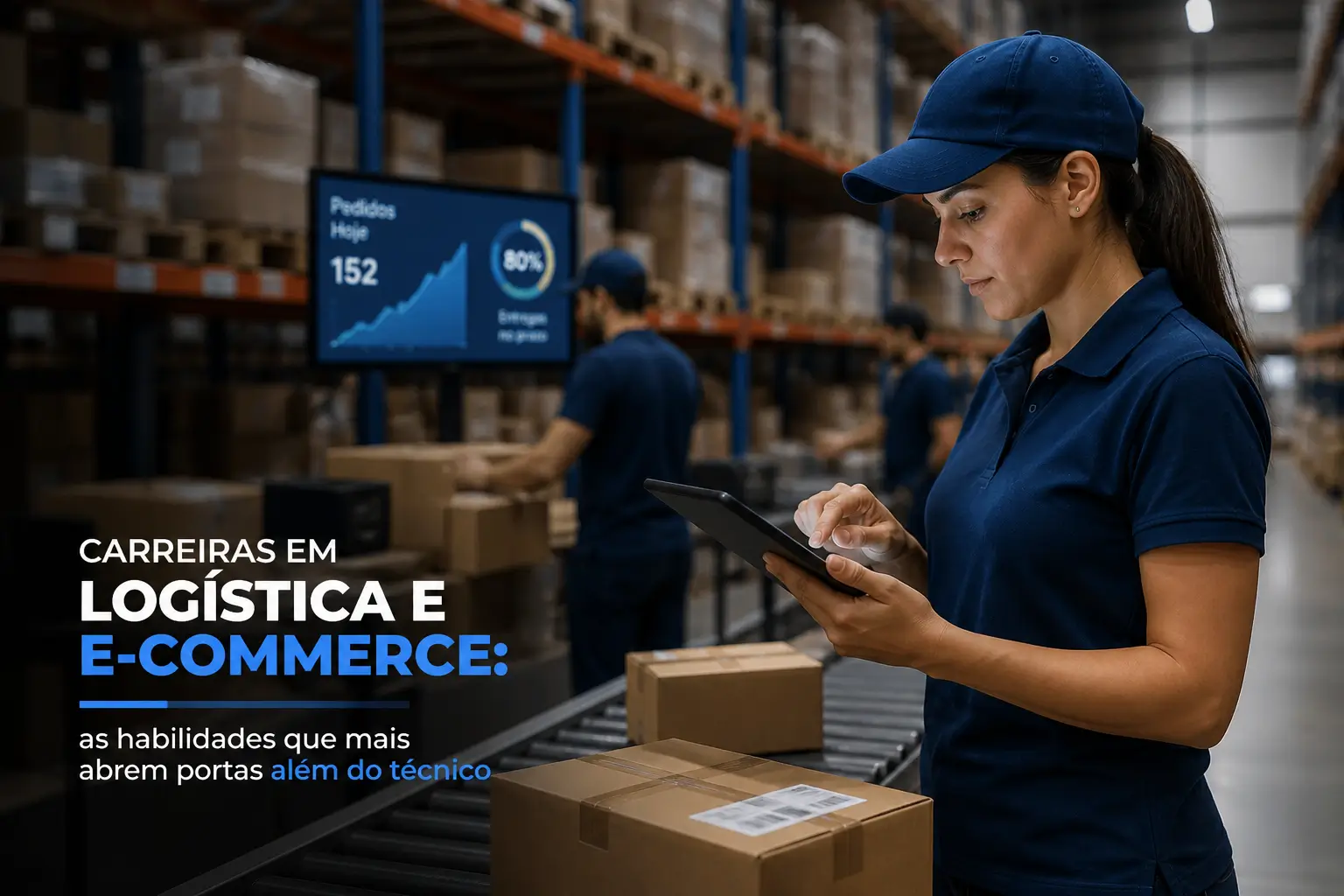 Trabalhador em logística verificando remessas com tablet